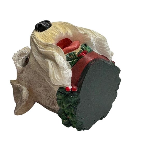 Schnauzer Dog Head Christmas Ornament With Gold Hanging Cord - Picture 2 of 4